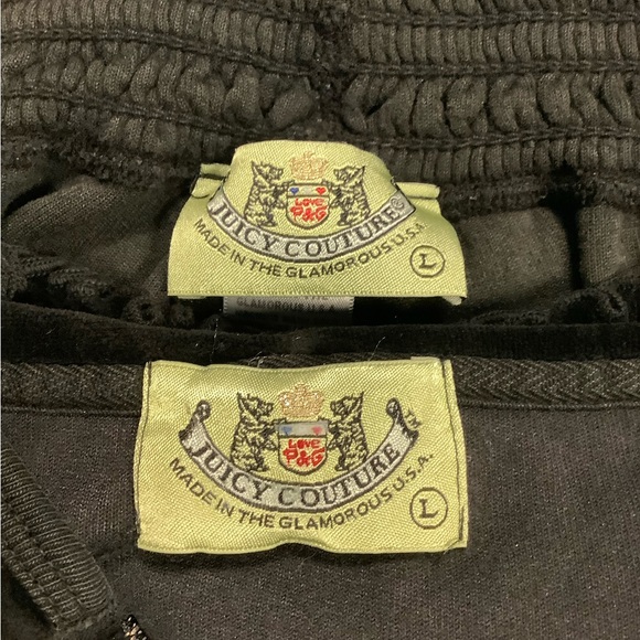 Juicy Couture Vintage Velour Pants 25 x 32 Zip Up Crop Hoodie Tracksuit - Picture 13 of 15